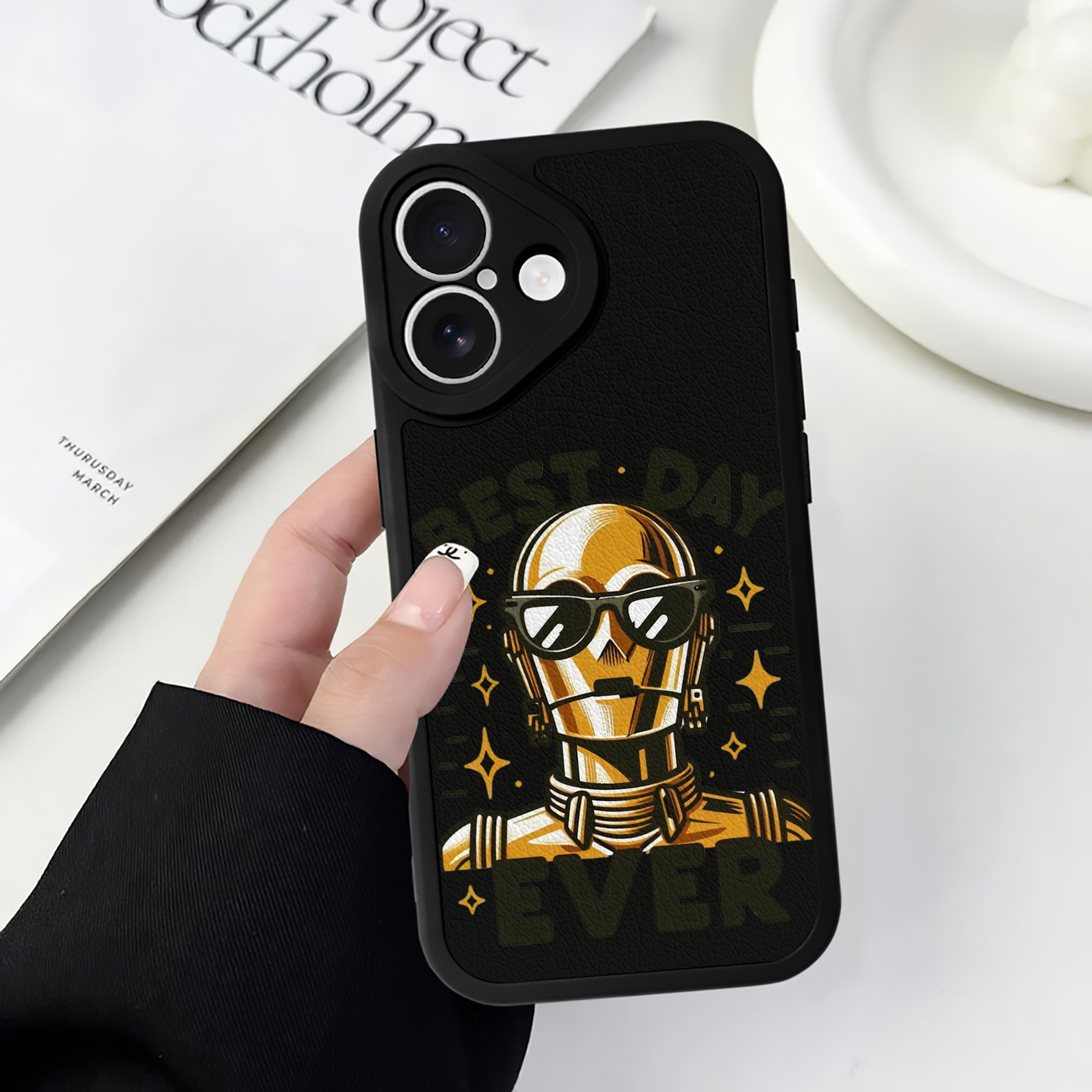 （画像用） スター・ウォーズ Star Wars 【iPhone 16シリーズ対応】シリコンスマホケース（レザー調） 材質：シリコン